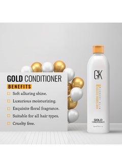 GK Hair Gold Conditioner (8.5 Fl Oz/250ml) Hair Moisturizing Shine and Protection With Argan Oil, Shea Butter, Natural Oils All Hair Types  - Image 3