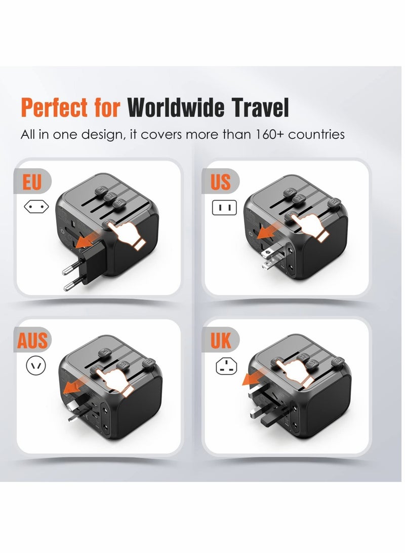 Excefore Universal International Travel Power Adapter with High Speed 2.4A USB, European Adapter - Image 2