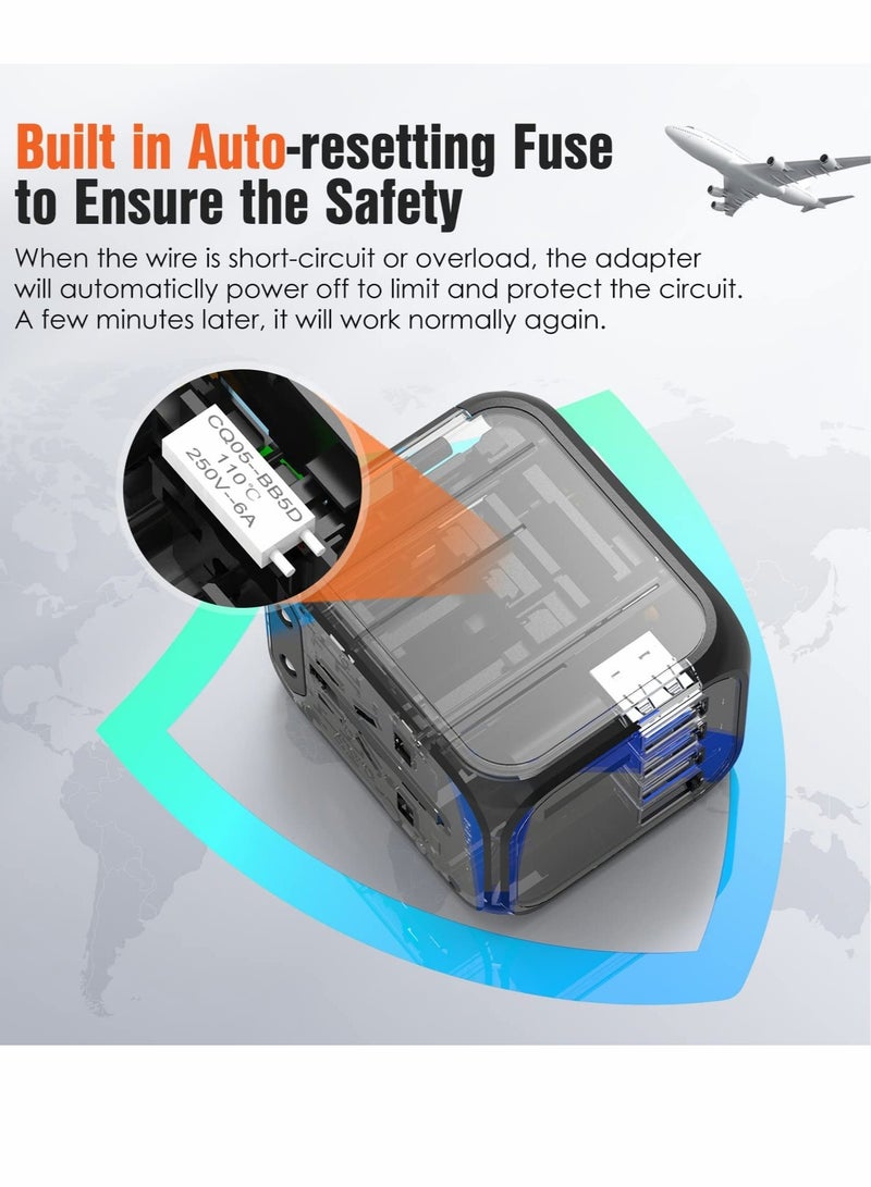 Excefore Universal International Travel Power Adapter with High Speed 2.4A USB, European Adapter - Image 4