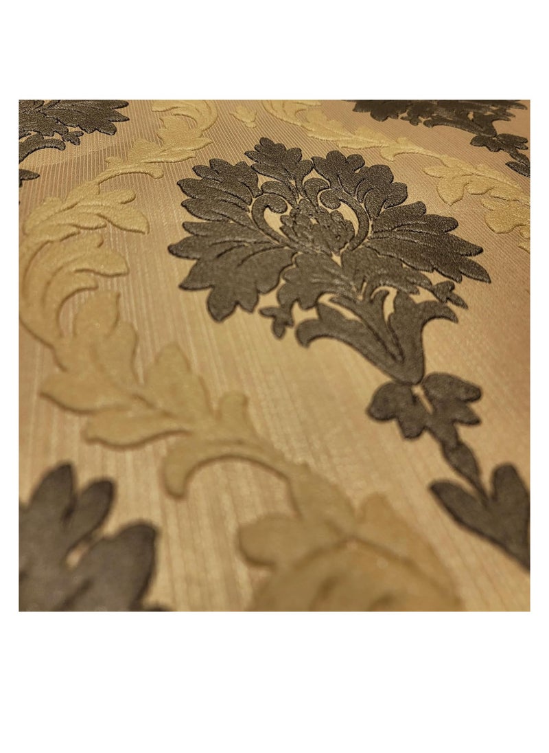 MAF Wallpaper MAF Wallpaper BR200205 Embossed Vintage Design Wallpaper, Preminum Limited Edition Wallpapers, Non-Woven Wallpaper for living room, bedroom, study, TV background, hotel, office & more - Yellow/Black  - Image 3