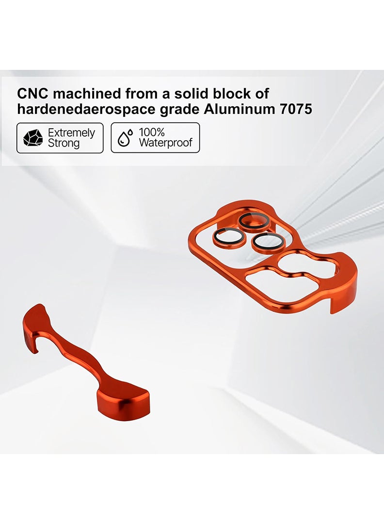 رفع القضية جراب iPhone 17 Pro Max، إطار من الألومنيوم الفاخر مع زوايا معدنية، حماية لعدسة الكاميرا، تصميم بسيط بدون إطار لهاتف iPhone 17 Pro Max مقاس 6.9 بوصة - برتقالي - Image 5