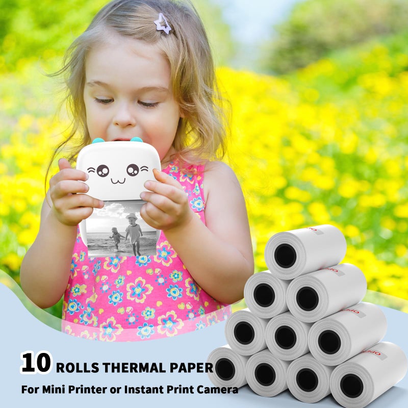 PAPRMA 57x30mm Thermal Paper White 10 Rolls, Non-Adhesive Thermal Paper Roll for Mini Printer Instant Camera Printer Refill - Image 4