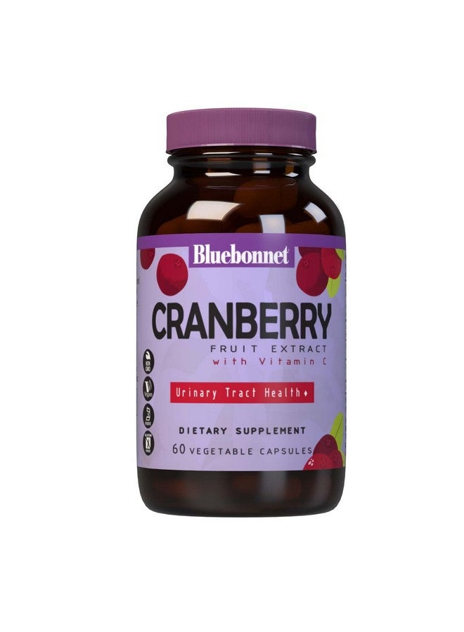 Bluebonnet Nutrition Cranberry Fruit Extract, Urinary Tract Support*, Non-GMO, Kosher-Certified, Vegan, Gluten-Free, Soy-Free, Dairy-Free, 60 Vegetable Capsules, 60 Servings - Image 1