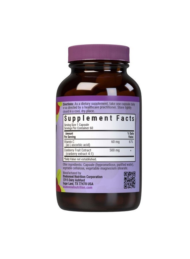 Bluebonnet Nutrition Cranberry Fruit Extract, Urinary Tract Support*, Non-GMO, Kosher-Certified, Vegan, Gluten-Free, Soy-Free, Dairy-Free, 60 Vegetable Capsules, 60 Servings - Image 2