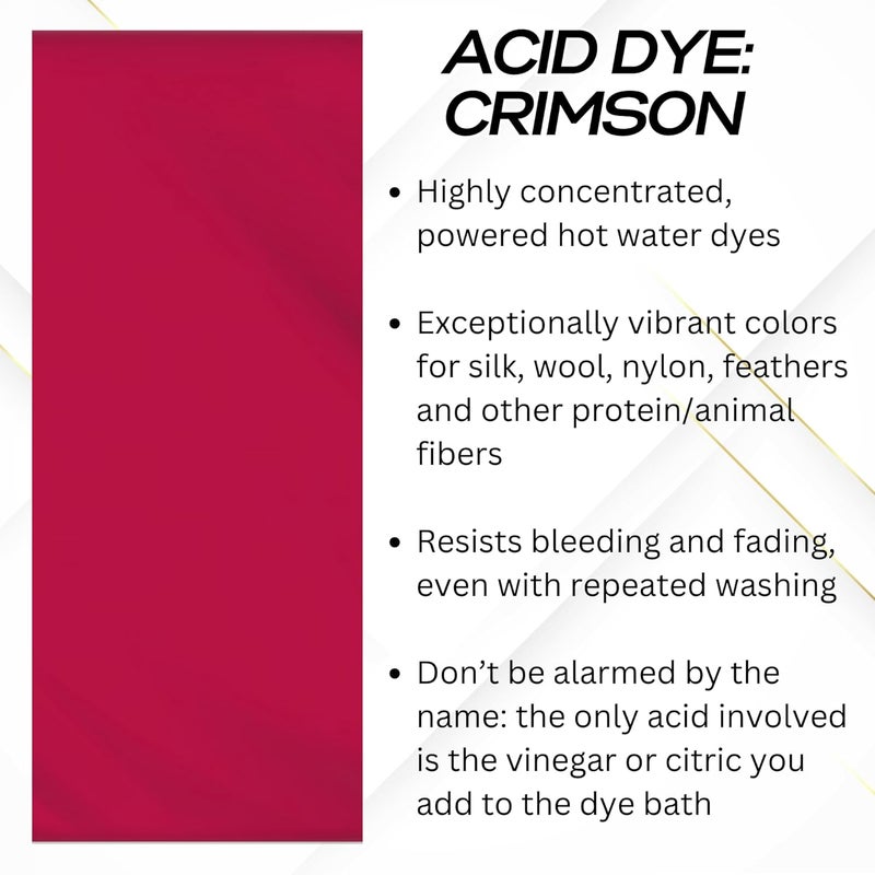 Jacquard Acid Dye 1/2oz Jar in Crimson - Vibrant Dye for Wool, Silk, Alpaca, Feathers, and Nylon - Image 2