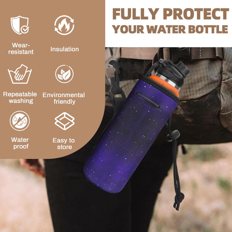 ALEIFLE Water Bottle Carrier,Insulated Neoprene Water Gym Travel bottle Holder Bag Protector Sleeve Case Pouch Cover 0.6L or 0.75L, Great for Stainless Steel Bottles (Star) - Image 5