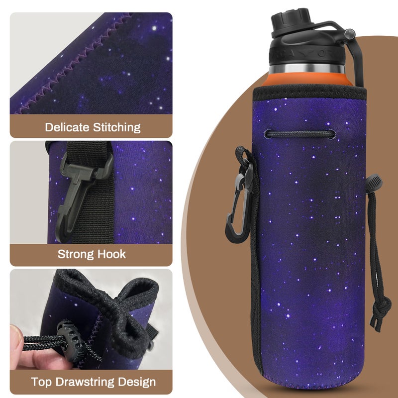 ALEIFLE Water Bottle Carrier,Insulated Neoprene Water Gym Travel bottle Holder Bag Protector Sleeve Case Pouch Cover 0.6L or 0.75L, Great for Stainless Steel Bottles (Star) - Image 3