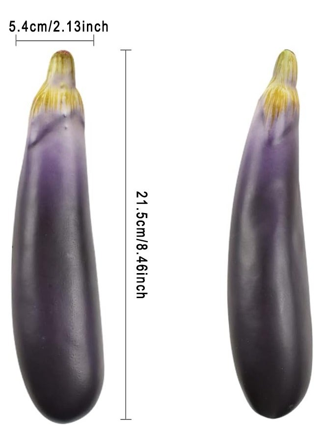 HS 3 PCS Artificial Eggplants Simulation Eggplants Fake Vegetable Home Kitchen Decoration Photo Props Desk Ornament  - Image 2