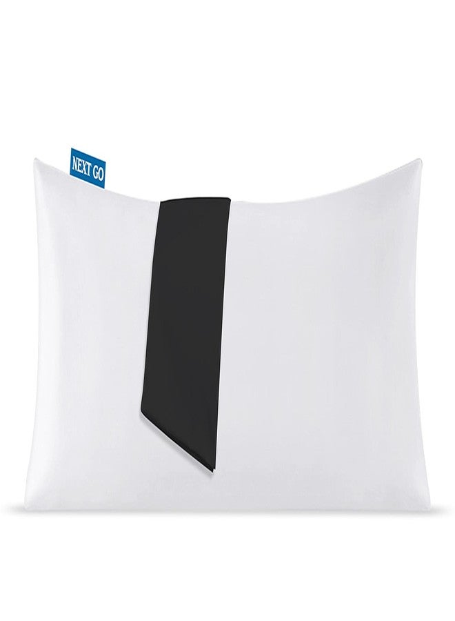 NEXTGO Microfiber Cuddle Pillow with Cover for Full Body Support and Used During Pregnancy Side and Back Sleepers - Fits (54 x 20 inches, White Pillows and (Black Cover) - Image 1