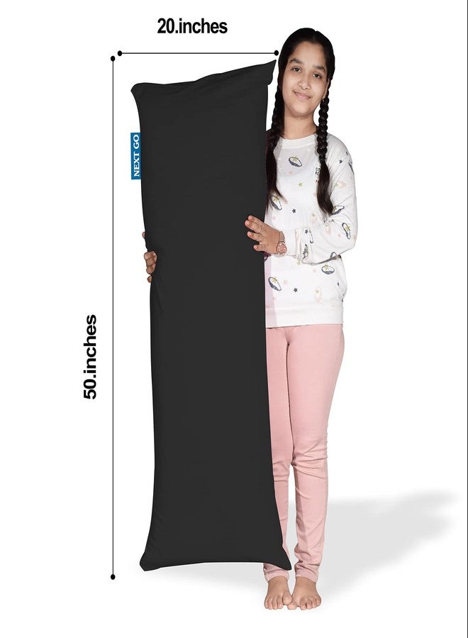 NEXTGO Microfiber Cuddle Pillow with Cover for Full Body Support and Used During Pregnancy Side and Back Sleepers - Fits (54 x 20 inches, White Pillows and (Black Cover) - Image 2