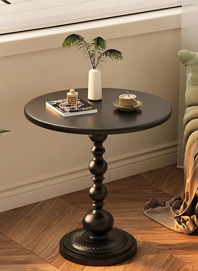 Generic Retro End Table, Matte Metal Sofa Side Table, Stable Durable Round Coffee Table, Corner Drink Table, Thickened Frame Versatile Accent Table for Drinks Books Table Lamps Decor Plants Black  - Image 1