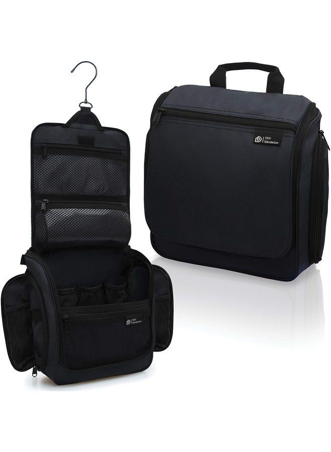 Hanging Travel Toiletry Bag for Men and Women – Large Cosmetics, Makeup and Toiletries Organizer Kit with 10 Compartments, YKK Zippers, XXL Metal Swivel Hook, Water-Resistant Nylon