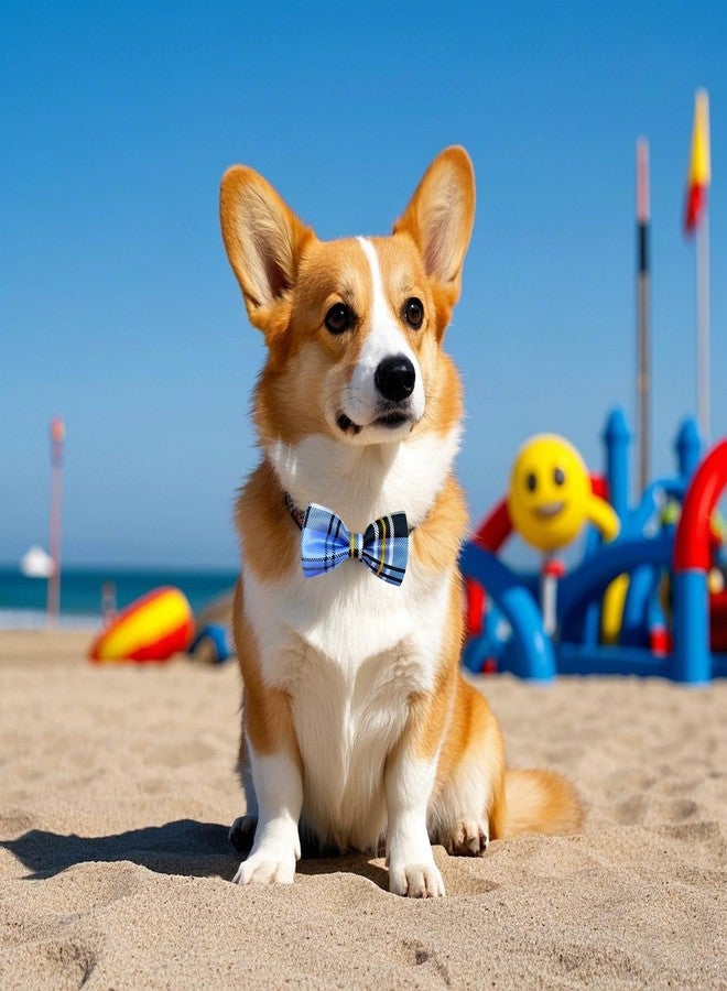 PET SHOW 8pcs Plaid Small Dogs Collar Bow Ties Puppies Cats Collar Charms Accessories Slides Attachment Bowties for Birthday Wedding Parties Assorted - Image 5