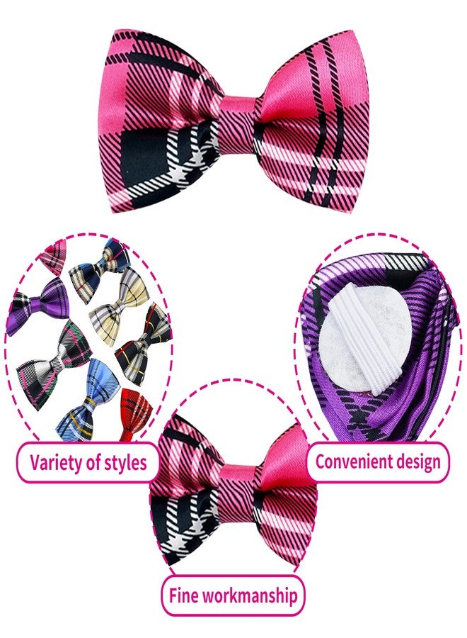 PET SHOW 8pcs Plaid Small Dogs Collar Bow Ties Puppies Cats Collar Charms Accessories Slides Attachment Bowties for Birthday Wedding Parties Assorted - Image 3