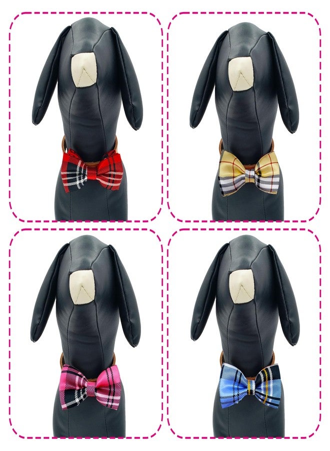 PET SHOW 8pcs Plaid Small Dogs Collar Bow Ties Puppies Cats Collar Charms Accessories Slides Attachment Bowties for Birthday Wedding Parties Assorted - Image 4