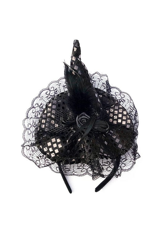 Utavu Halloween Witch Hat Headband for Halloween Costume Dress up Party Supplies, Black, One Size - Image 2