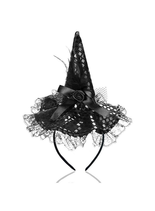 Utavu Halloween Witch Hat Headband for Halloween Costume Dress up Party Supplies, Black, One Size - Image 1