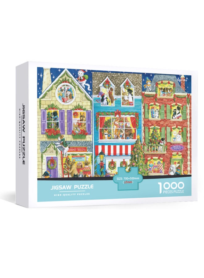 ستوك يوث 14 سنة لتخفيف التوتر 1000 قطعة ألغاز ورقية ألعاب تعليمية دعابة الدماغ متعة DIY هدية حرفية - اللون:  للحيوانات الأليفة - Image 1