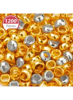 1200 Pieces Crimp Beads Metal Spacers Stopper Beads Metal Round Bead Spacers Beads Clamp Ends For Diy Bracelet Jewelry Making Supplies (Silver And Gold 2 Mm) - pzsku/ZE9855F0D4B8D430F8F9AZ/45/_/1724479304/b8a9cfbb-b972-4f22-b379-8c06385d277c