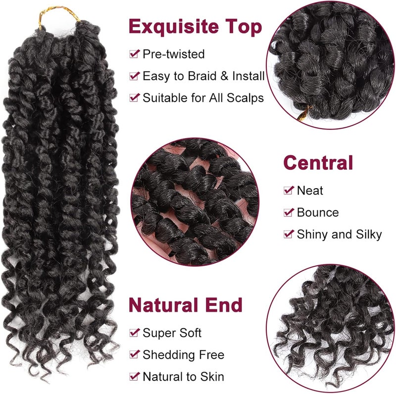 NAYOO Passion Twist Hair - 8 Packs 8 Inch Passion Twist Crochet Hair For Black Women, Crochet Pretwisted Curly Hair Passion Twists Synthetic Braiding Hair Extensions(8 Inch 8 Packs, #2) - Image 3