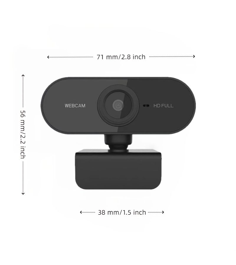 Black 1080P HD USB Webcam With Privacy Cover Noise Cancelling Mic For Online Courses Gaming - Image 3