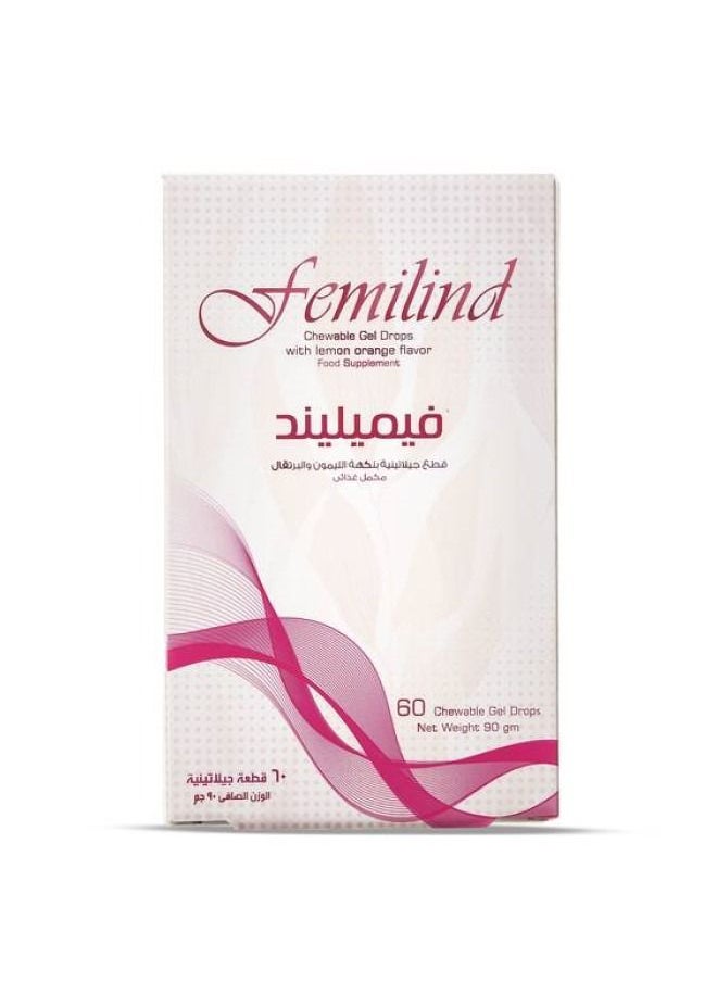 Sulinda Femilind Omega3, Lemon, Orange Flavor, 60 Chewable Gel Drops  - Image 1