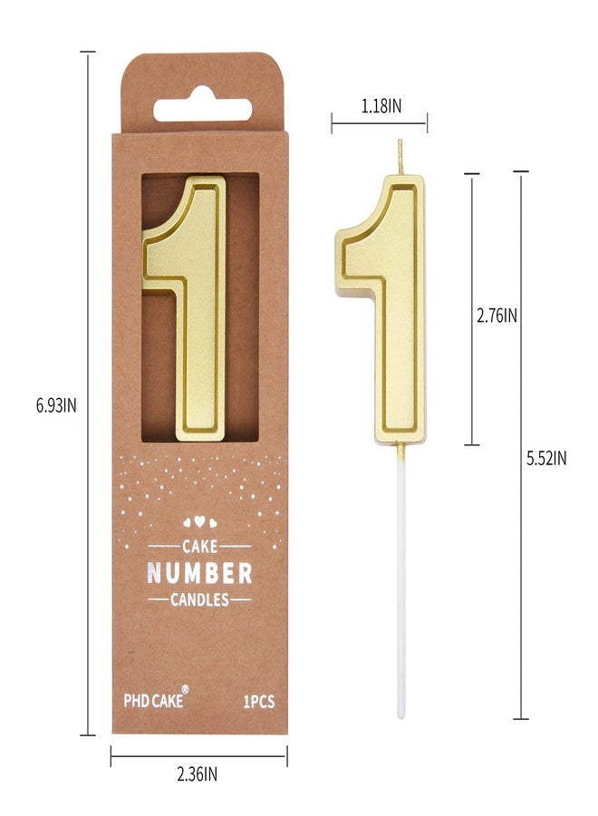 PHD CAKE 2.76 Inch Luxe Gold 1 Number Birthday Candles, Gold Number Candles, Cake Number Candles, Party Celebration - Image 4