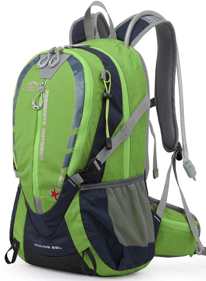 INOXTO Small Hiking Backpack with 2L Water Bladder and Rain Cover, 25L Hydration Backpack Hiking Daypack (Green) - Image 1