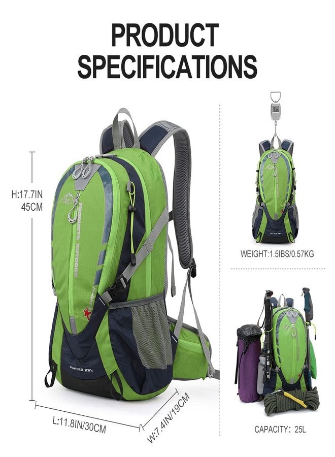INOXTO Small Hiking Backpack with 2L Water Bladder and Rain Cover, 25L Hydration Backpack Hiking Daypack (Green) - Image 2