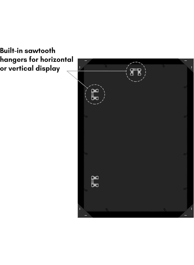 Americanflat Americanflat 14x20 Picture Frame with Polished Plexiglass  Use as 11x17 Frame with Mat or Display 14x20 Photo Without Mat  Epic Collection  Wide Picture Frames for Wall Display  Black  - Image 5