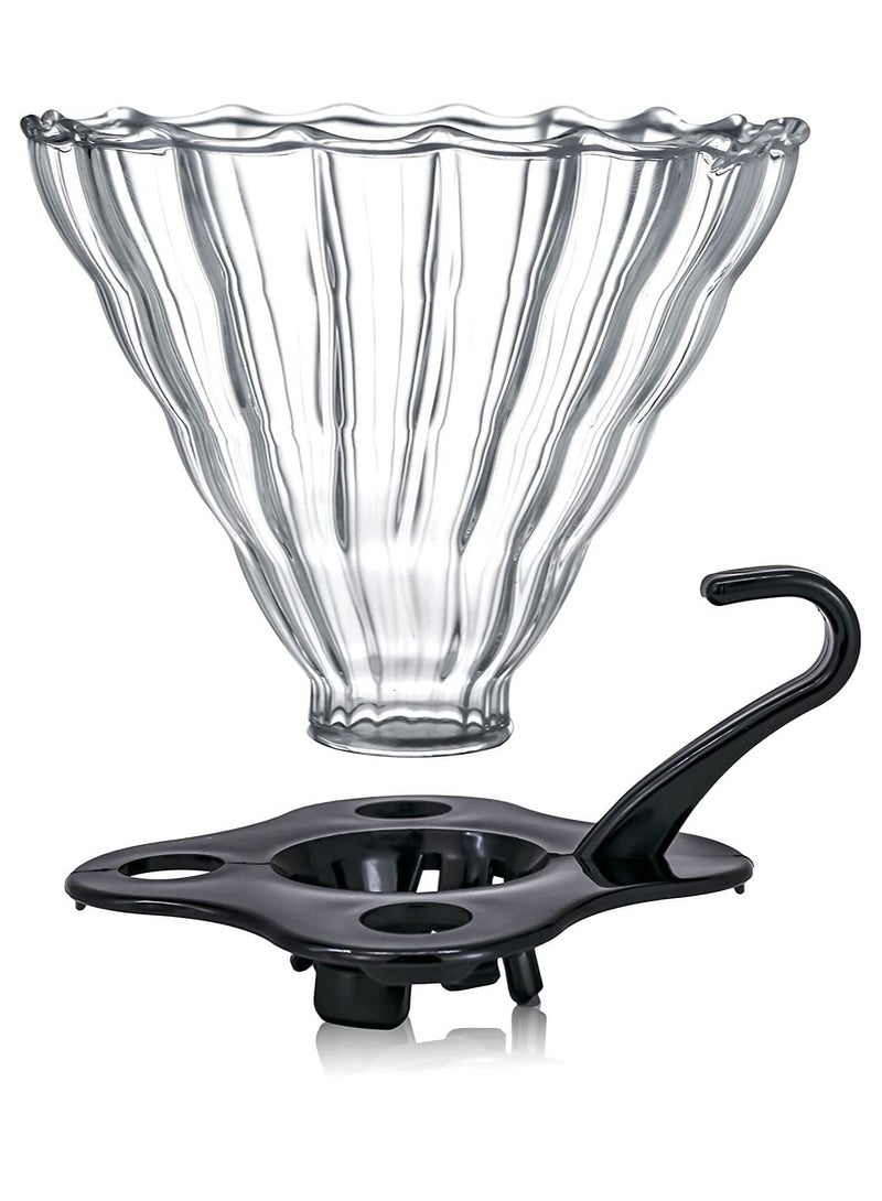 HOMESTAR V60 Professional Drip Coffee Set 4 Pieces Machine Maker With Iron Base - Image 4