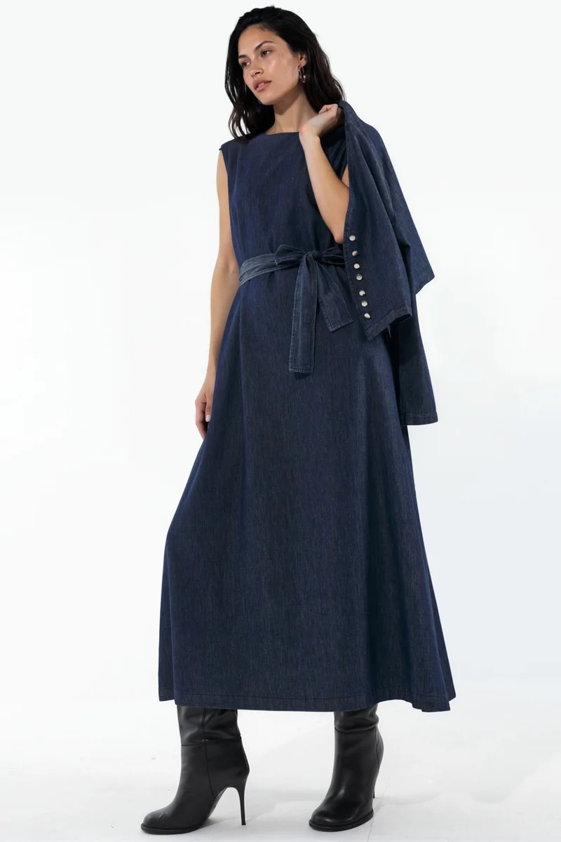 Hiccup Denim Jacket & Maxi Dress Two-Piece Set