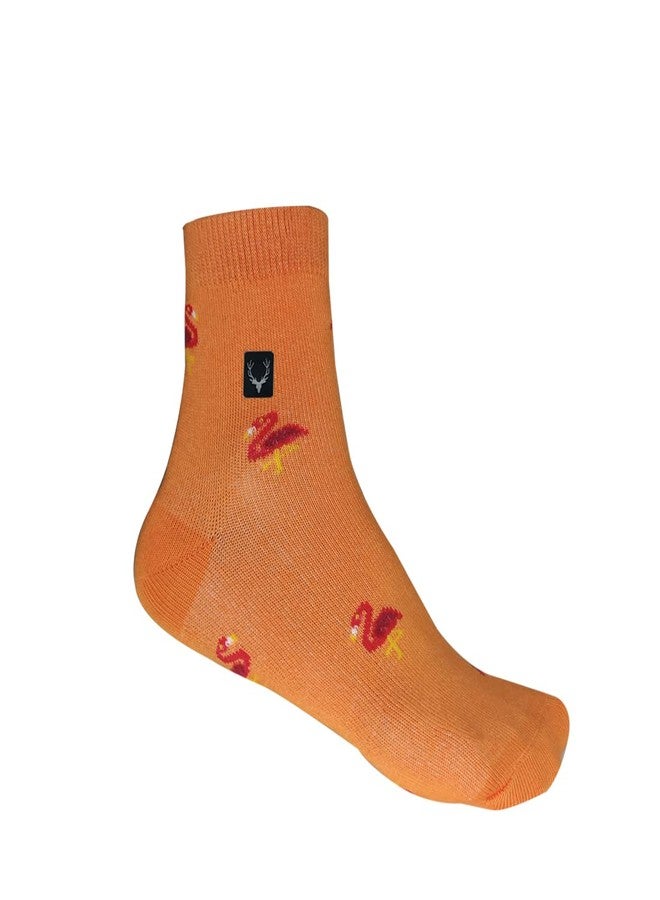 Allen Solly Girl's Ankle Length Toucan Bird, Flamingo Character Socks (Pack of 2) Light Orange & Baby Pink - 12 to 14 Years - Image 3