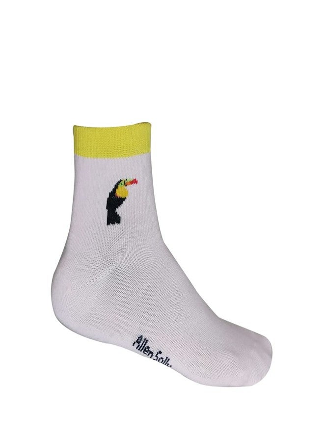 Allen Solly Girl's Ankle Length Toucan Bird, Flamingo Character Socks (Pack of 2) Light Orange & Baby Pink - 12 to 14 Years - Image 2