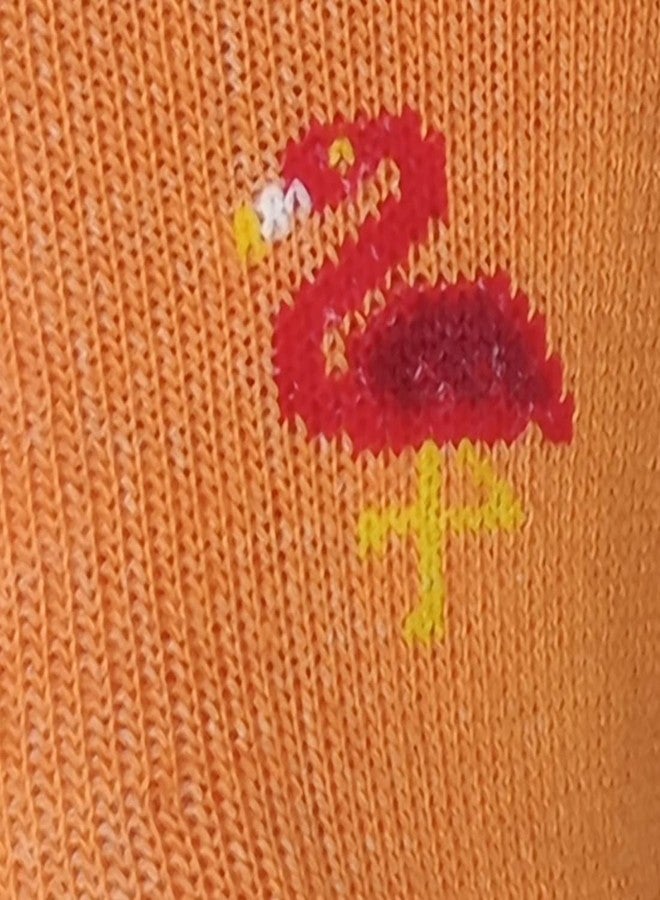 Allen Solly Girl's Ankle Length Toucan Bird, Flamingo Character Socks (Pack of 2) Light Orange & Baby Pink - 12 to 14 Years - Image 5
