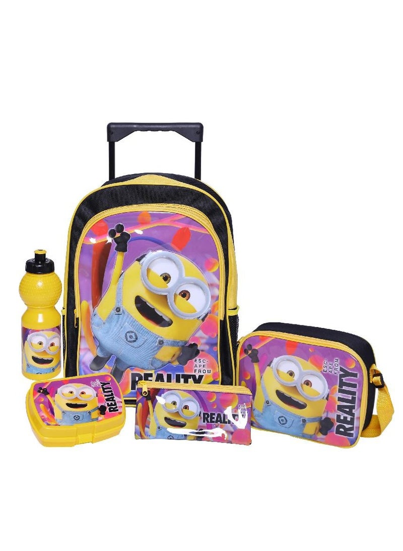 Universal Studios Minions 5-in-1 Value Set Trolley Bag with Accessory 