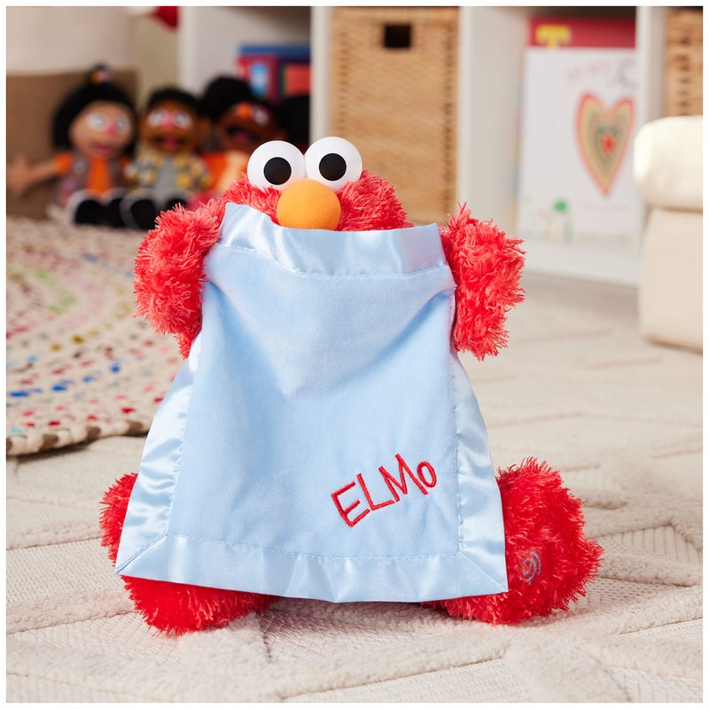GUND Sesame Sesame Street Official Peek-a-Boo Elmo Animated Muppet Plush, Premium Plush Sensory Toy for Ages 18 Months & Up, Red/Blue, 15â€ - Image 3