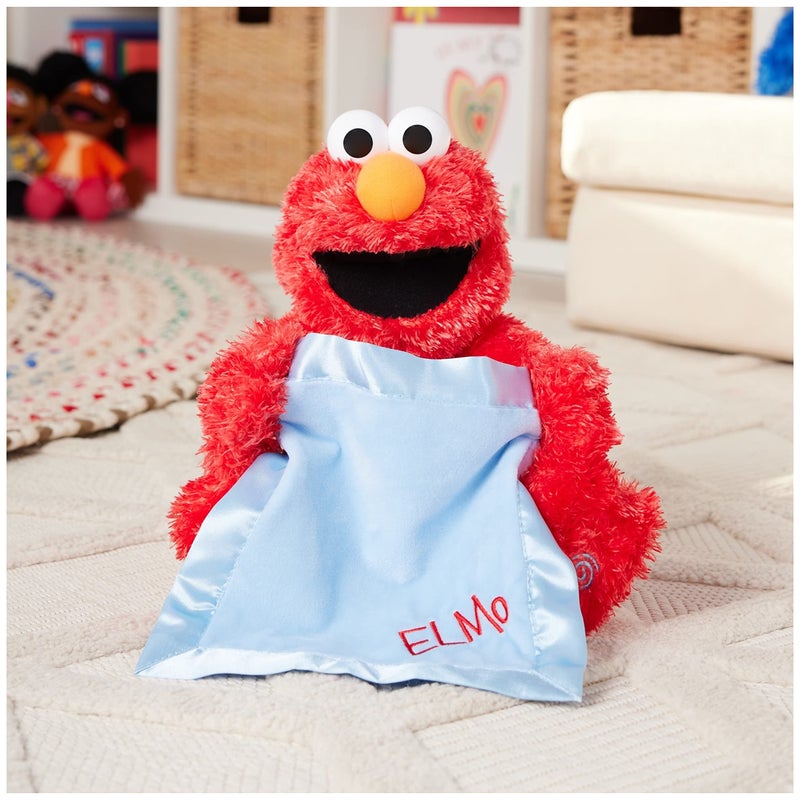 GUND Sesame Sesame Street Official Peek-a-Boo Elmo Animated Muppet Plush, Premium Plush Sensory Toy for Ages 18 Months & Up, Red/Blue, 15â€ - Image 2
