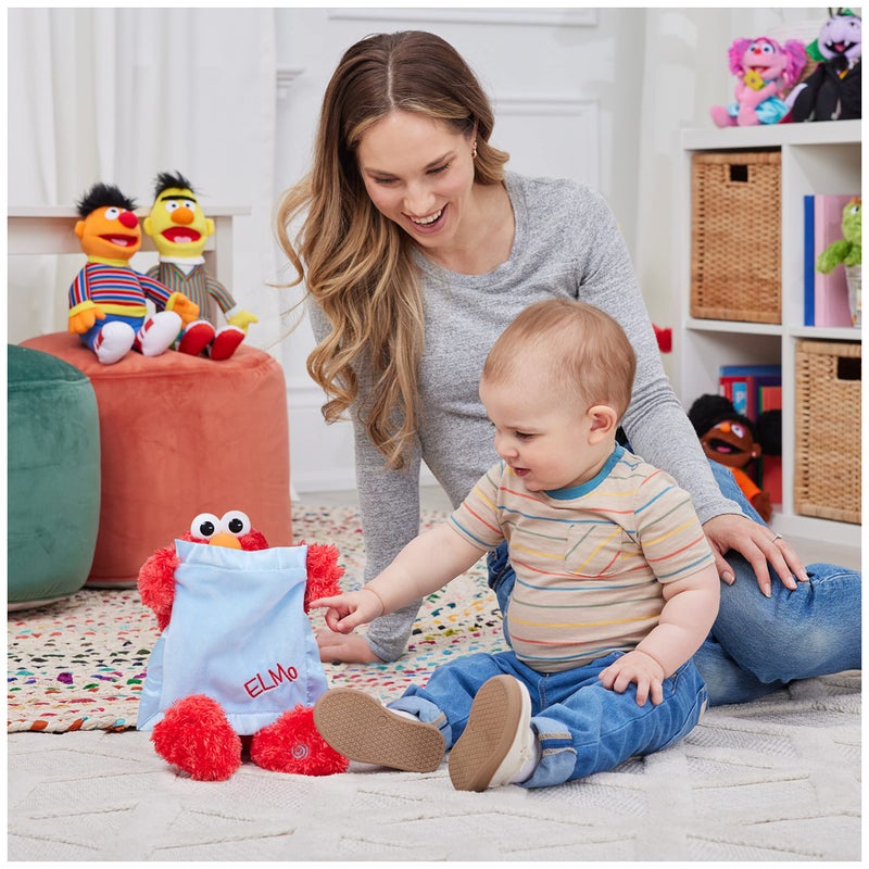 GUND Sesame Sesame Street Official Peek-a-Boo Elmo Animated Muppet Plush, Premium Plush Sensory Toy for Ages 18 Months & Up, Red/Blue, 15â€ - Image 5