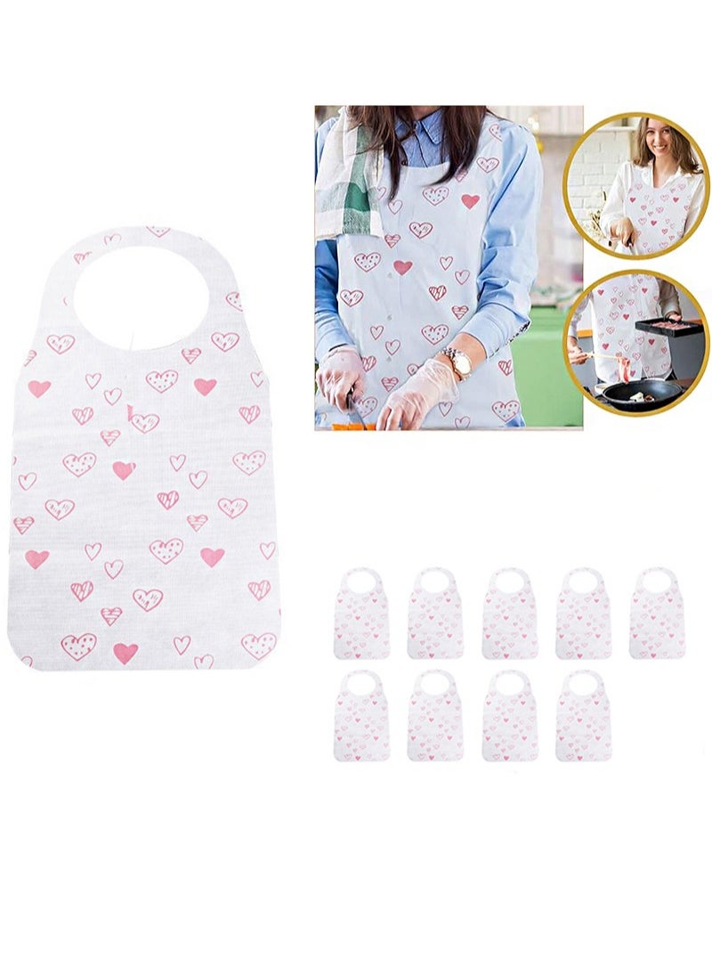 10pcs Adult Disposable Bibs，Food Catcher Bib, Crumb Catcher Bib, Clothing Protector For Elderly Disabled, Suitable For Seafood Boil, Grill Or Holiday Party Supplies