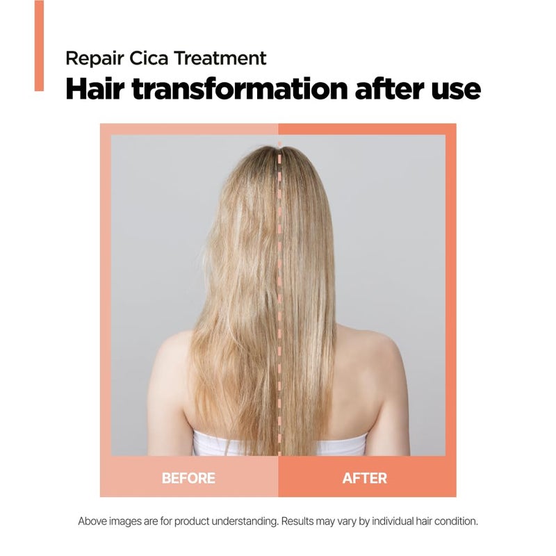 amos PROFESSIONAL قناع الشعر الاحترافي من AMOS لإصلاح الشعر Cica | يصلح، يقوي، ويغذي الأطراف المتقصفة والتكسر، يعكس تلف الشعر الناتج عن التبييض، اللون، والخدمات الكيميائية، 6.7 أونصة سائلة - Image 4