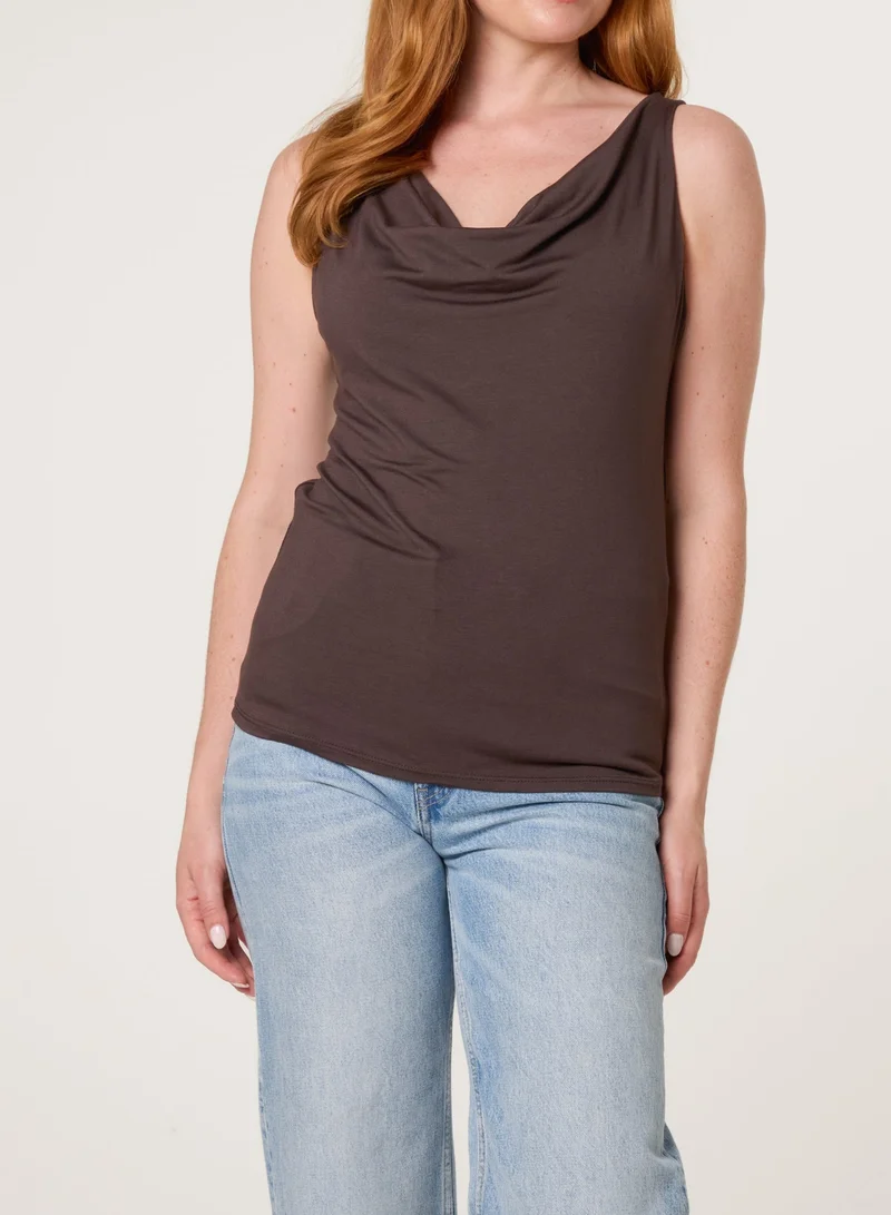 بلو فانيلا Sleeveless Cowl Neck Viscose Jersey Top