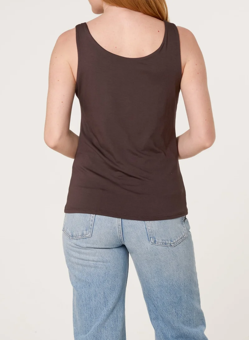 بلو فانيلا Sleeveless Cowl Neck Viscose Jersey Top