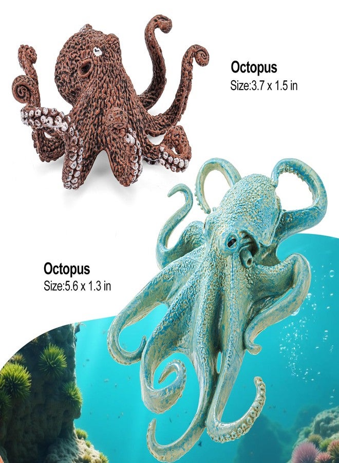 THINKBAY 4PCS Octopus Figurines Sea Animal Toys,Plastic Ocean Animals Toys Figures, Realistic Soft Sea Creatures Toys for Kids Boys Girls - Birthday Gifts for Kids Cake Toppers Decoration - Image 4