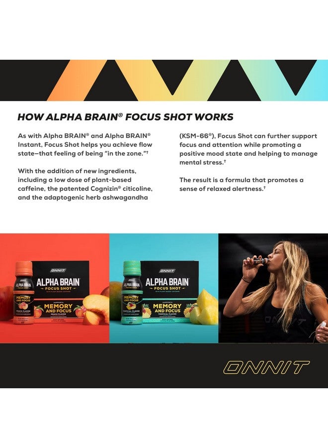 أونيت مكمل ONNIT Alpha Brain Focus Energy Shot - مشروب معزز للطاقة والتركيز والمزاج والتوتر والدماغ - بنكهة الخوخ (2.5 أونصة سائلة، 6 قطع) - Image 2