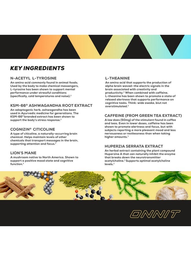 أونيت مكمل ONNIT Alpha Brain Focus Energy Shot - مشروب معزز للطاقة والتركيز والمزاج والتوتر والدماغ - بنكهة الخوخ (2.5 أونصة سائلة، 6 قطع) - Image 3