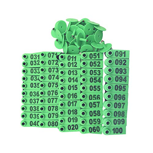 GoldPaddy Livestock Animal Ear Tagging Pliers with Spare pins and 001-100 Number Plastic Tags for Installing Pigs Cattle Sheep Ear Tags - Image 2