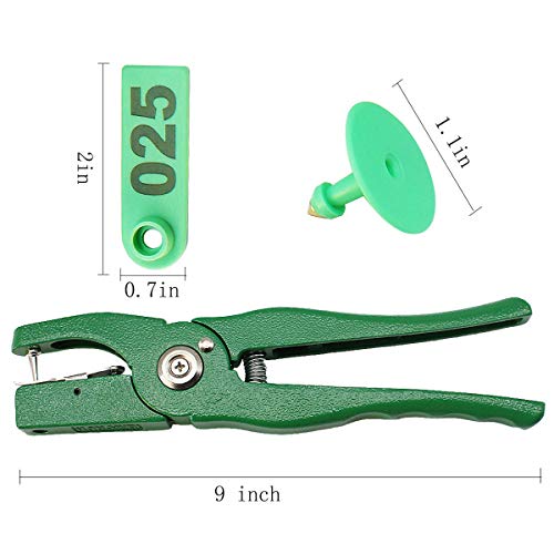 GoldPaddy Livestock Animal Ear Tagging Pliers with Spare pins and 001-100 Number Plastic Tags for Installing Pigs Cattle Sheep Ear Tags - Image 3