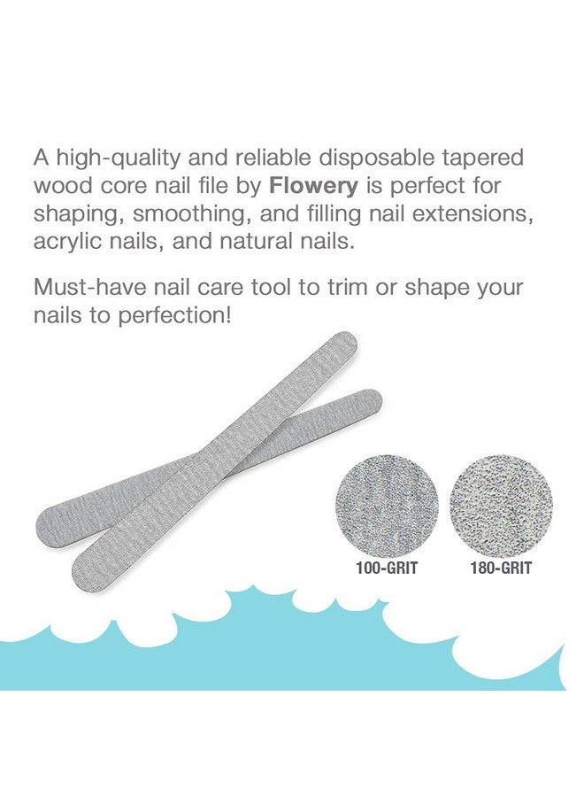 Flowery Flowery Disposable High-Speed Shiner, Dual-Grit 100/180 Nail Files, Individually Wrapped, Single-Use, 100 ct  - Image 4
