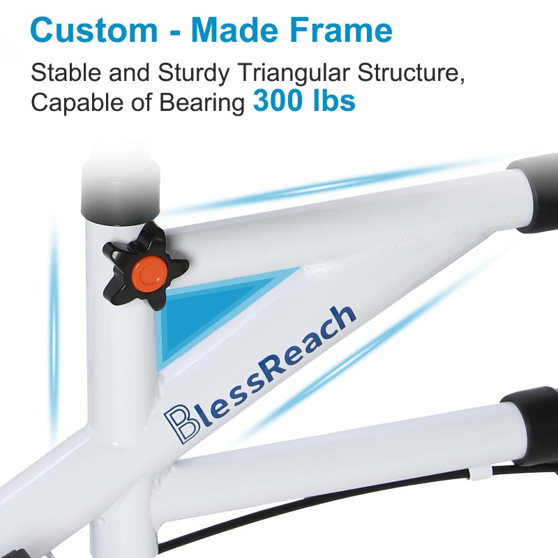 BlessReach Knee Scooterï¼ŒKnee Scooter for Adults for Foot Surgeryï¼ŒKnee Walker for Foot Injuries Compact Crutch Alternative with Dual Braking System (Blue) - Image 2